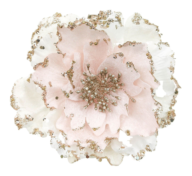 Elegant Layered Glitter Flower Clip - Gro Urban Oasis