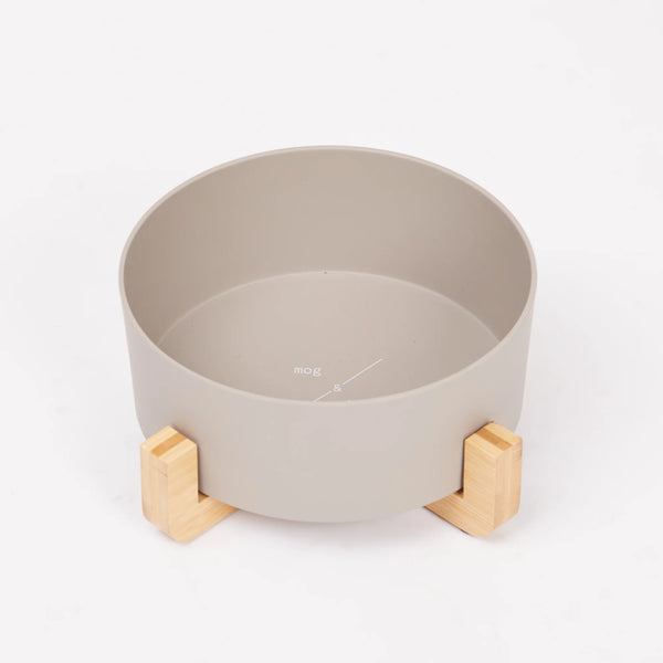 Mog & Bone Bamboo Bowl With Stand Mocha - Gro Urban Oasis