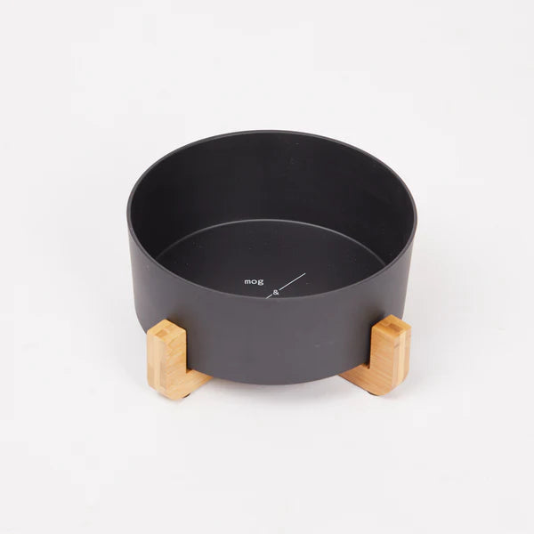 Mog & Bone Bamboo Bowl With Stand Black - Gro Urban Oasis