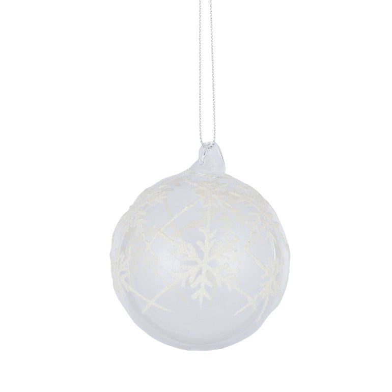 Frosty Glass Bauble White - Gro Urban Oasis