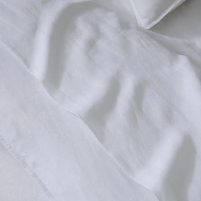 Ravello Linen Flat Sheet Queen Bed White - Gro Urban Oasis