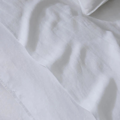 Ravello Linen Flat Sheet King Bed White - Gro Urban Oasis
