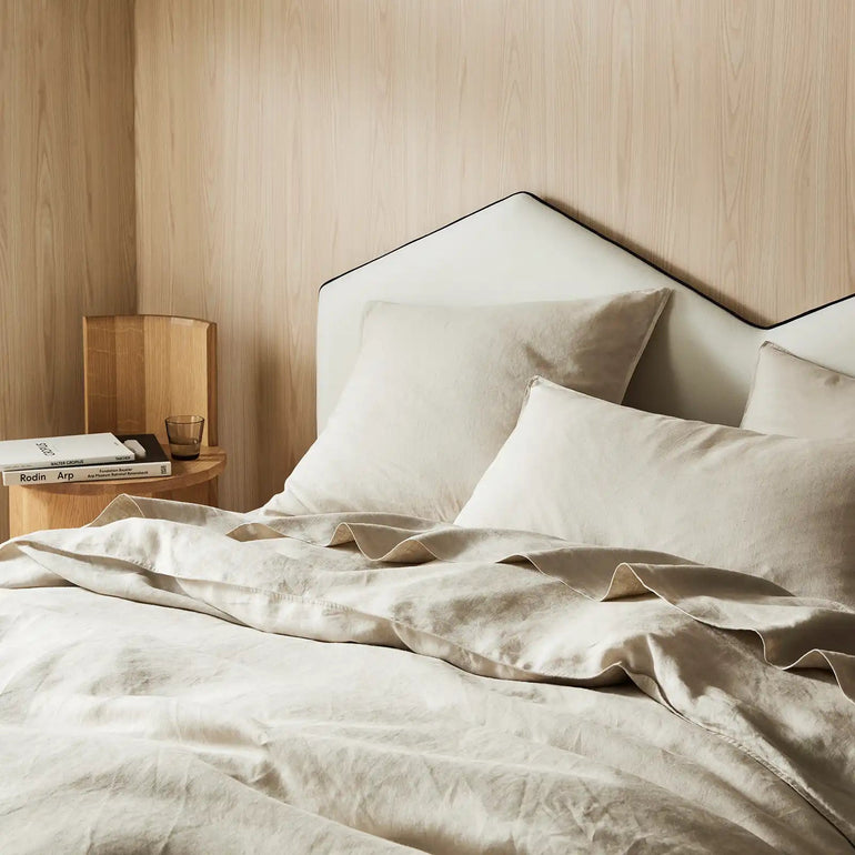 Ravello Linen Flat Sheet Queen Bed Bone - Gro Urban Oasis