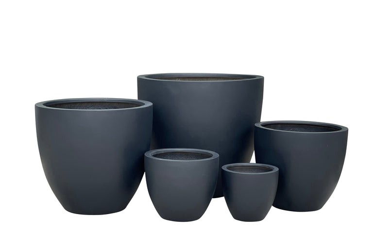 Saxon Eggpot Charcoal 220mm - Gro Urban Oasis