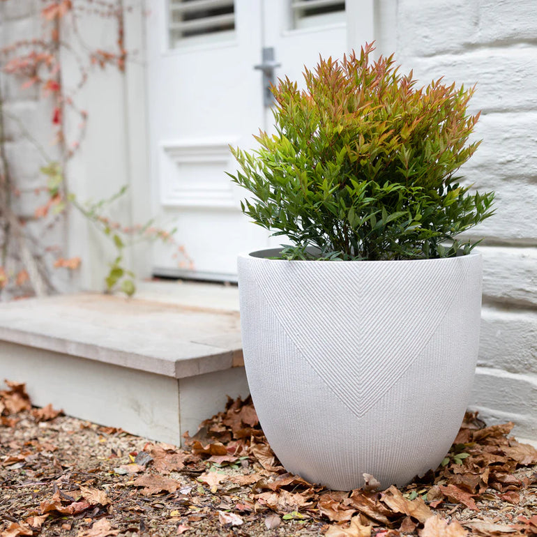 Memphis Egg Pot White 440mm - Gro Urban Oasis