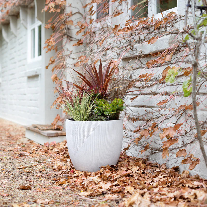 Memphis Egg Pot White 500mm - Gro Urban Oasis