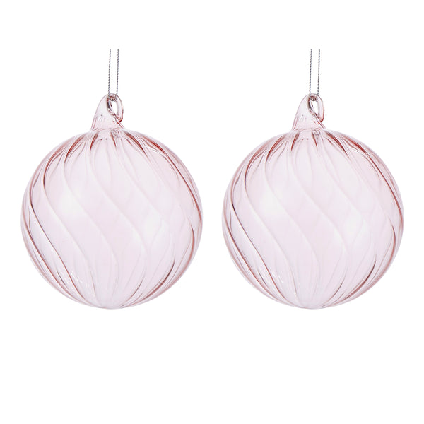 Spiral Ball Glass Ornament Pink Assort - Gro Urban Oasis
