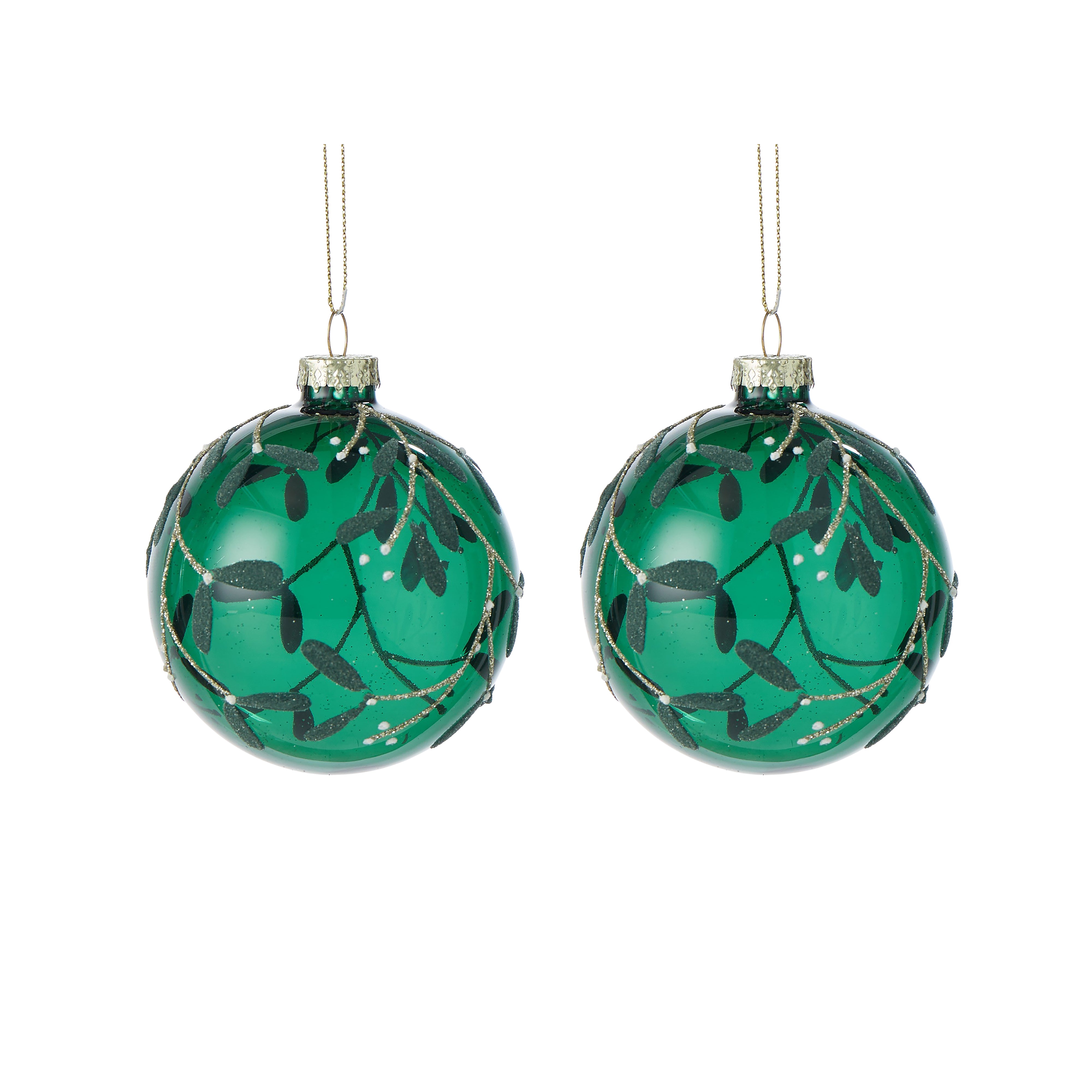 Mistletoe Ornament Green Set Of 2 - Gro Urban Oasis