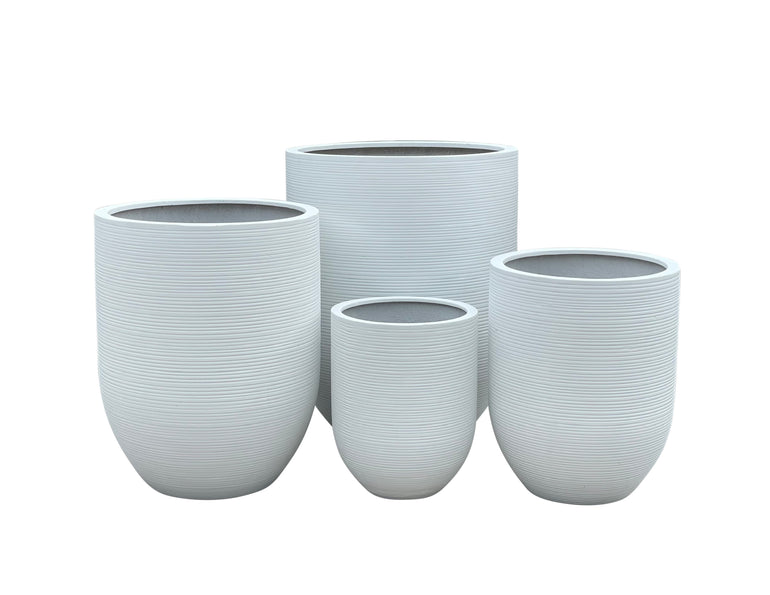 Saxon Ribbed U Planter White 380mm - Gro Urban Oasis