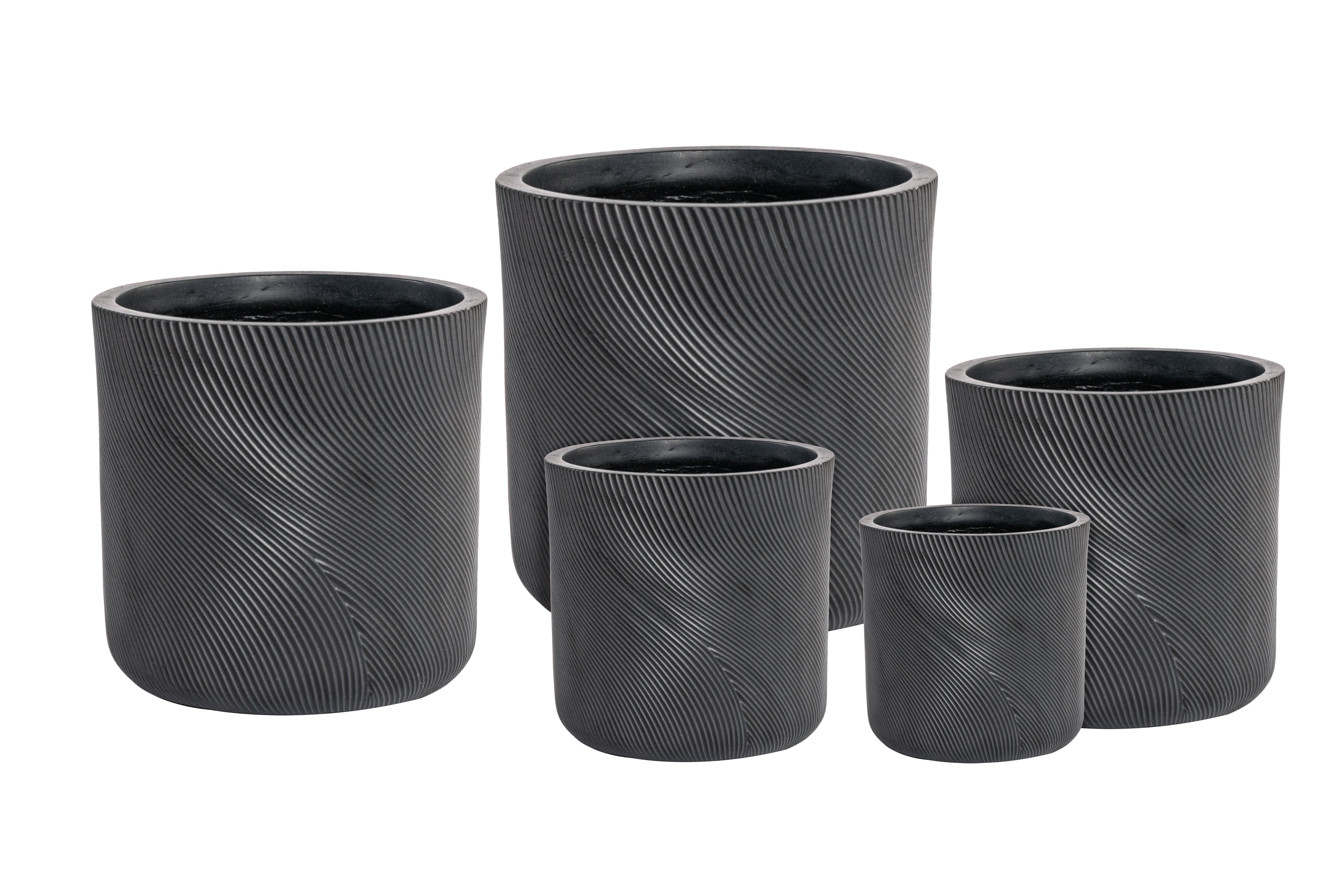 Helix Cylinder Pot Black 240 mm