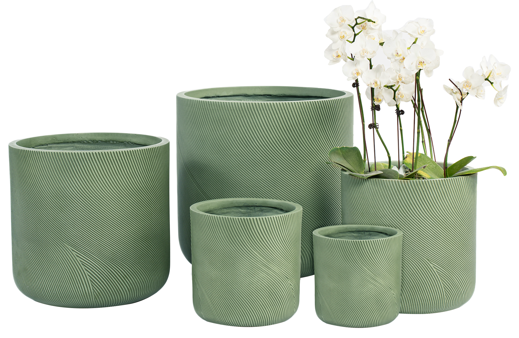 Helix Cylinder Pot Green 240 mm