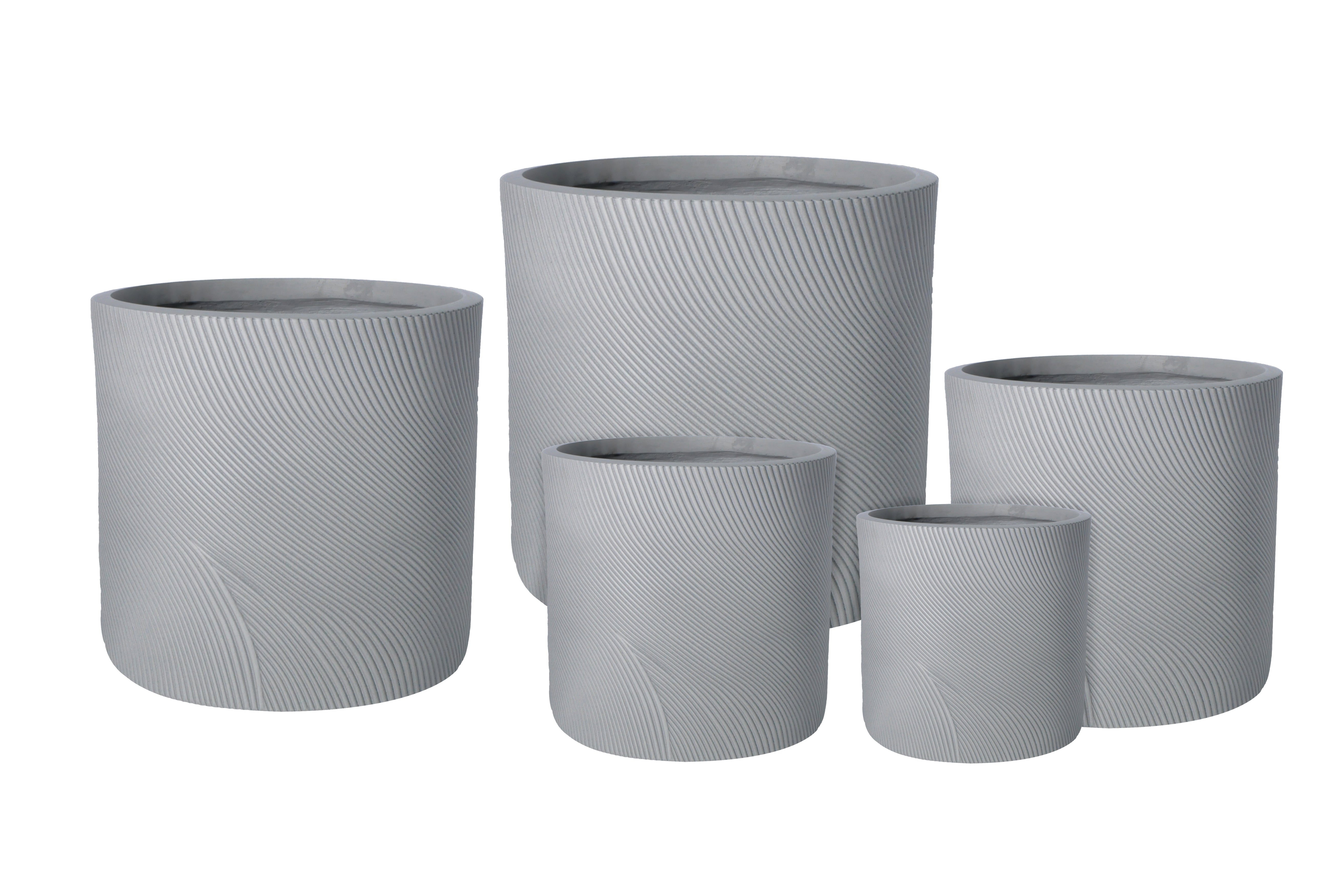 Helix Cylinder Pot Grey 240 mm