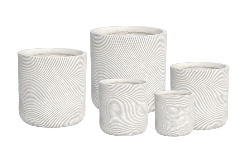 Helix Cylinder Pot White 520 mm