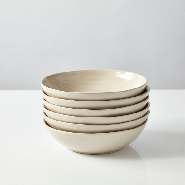 Neale Whitaker Everyday Pasta Bowl Stack of 6 Sand