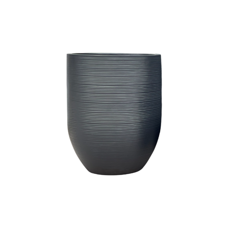 Saxon Ribbed U Planter Charcoal 380mm - Gro Urban Oasis