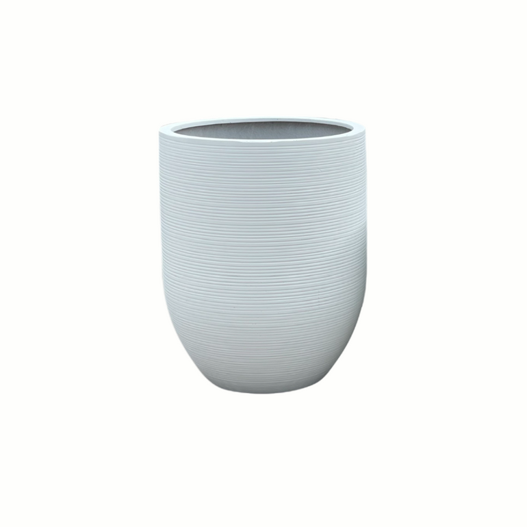 Saxon Ribbed U Planter White 380mm - Gro Urban Oasis