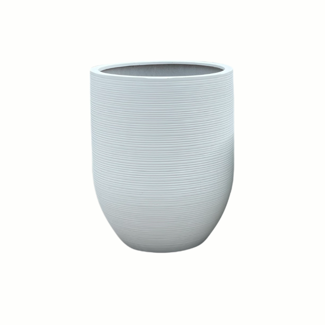 Saxon Ribbed U Planter White 460mm - Gro Urban Oasis