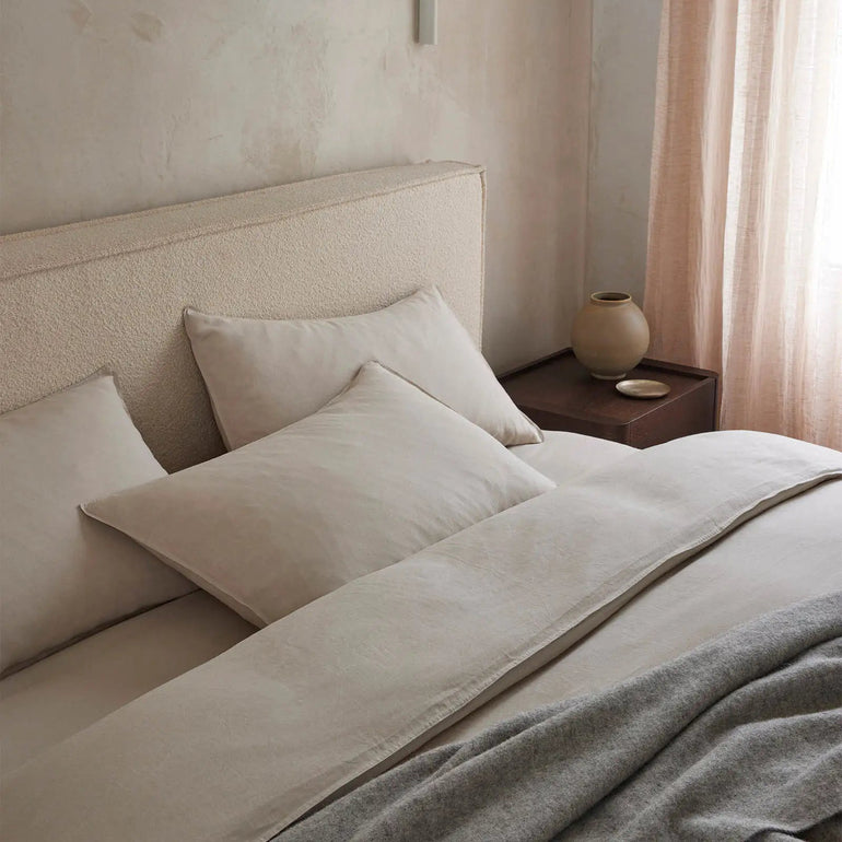 Ravello Linen Fitted Sheet King Bed Bone - Gro Urban Oasis