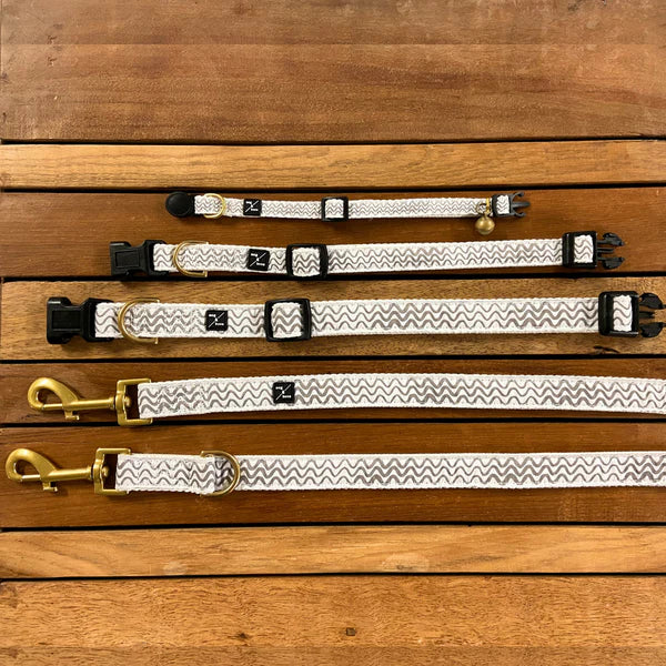 Mog & Bone Hemp Mocha Wave Dog Collar Small