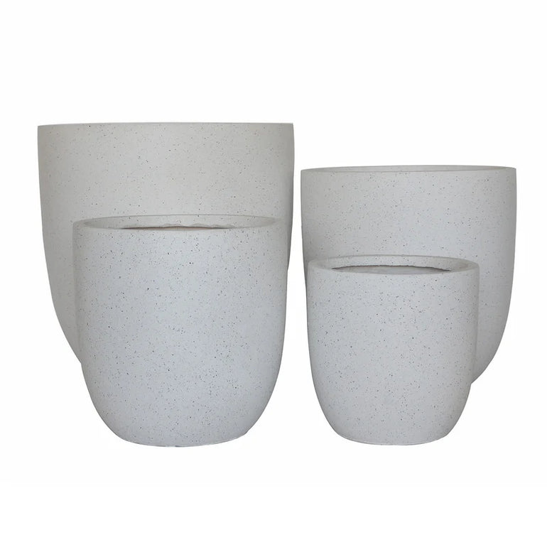 Asher Egg Pot White Terrazzo 420 mm - Gro Urban Oasis