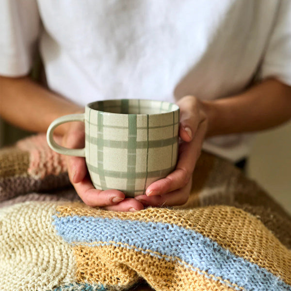 Robert Gordon Duck Egg Check Check PJ Mug - Gro Urban Oasis