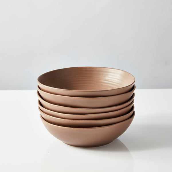 Neale Whitaker Everyday Pasta Bowl Stack of 6 Mocha - Gro Urban Oasis