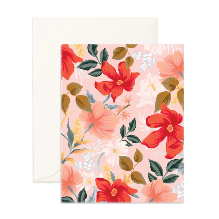 Fox & Fallow Poppy Blank Greeting Card