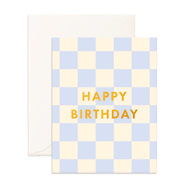 Fox & Fallow Birthday Powder Check Greeting Card - Gro Urban Oasis