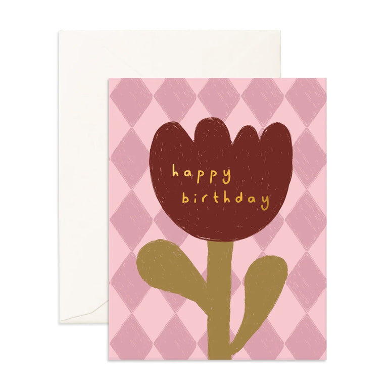 Fox & Fallow Happy Birthday Tulip Greeting Card