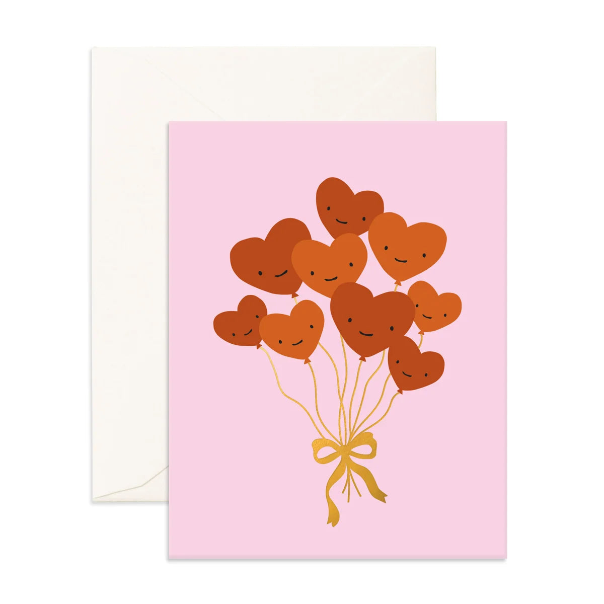 Fox & Fallow Heart Balloon Greeting Card