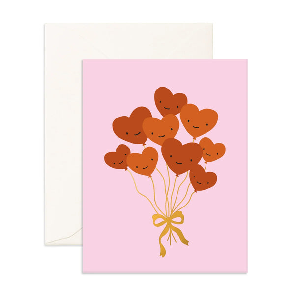 Fox & Fallow Heart Balloon Greeting Card - Gro Urban Oasis