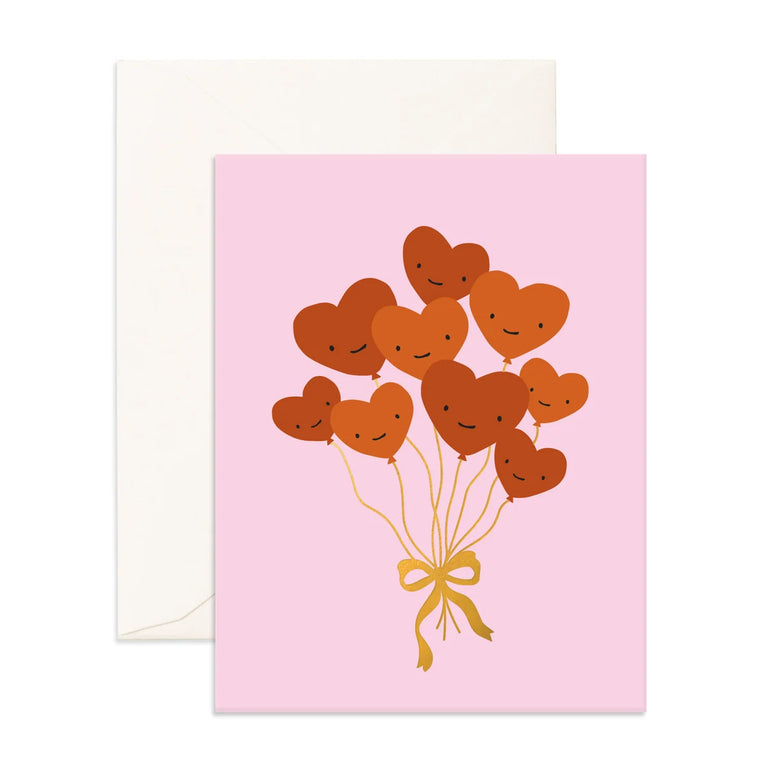 Fox & Fallow Heart Balloon Greeting Card