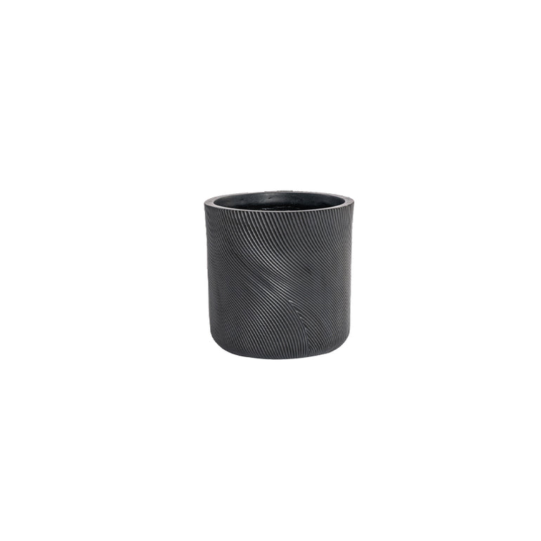 Helix Cylinder Pot Black 240 mm