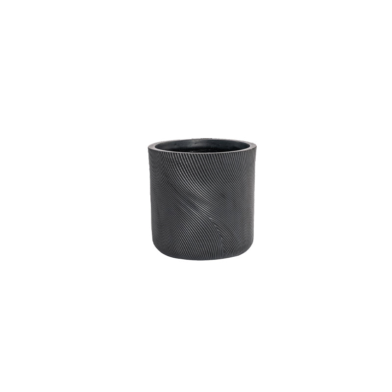 Helix Cylinder Pot Black 240 mm