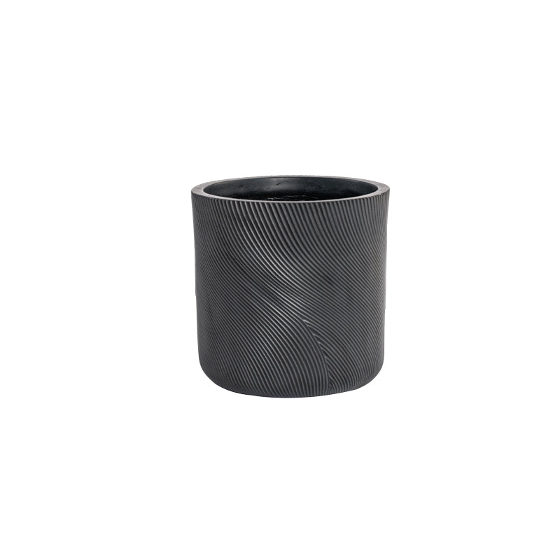 Helix Cylinder Pot Black 300 mm