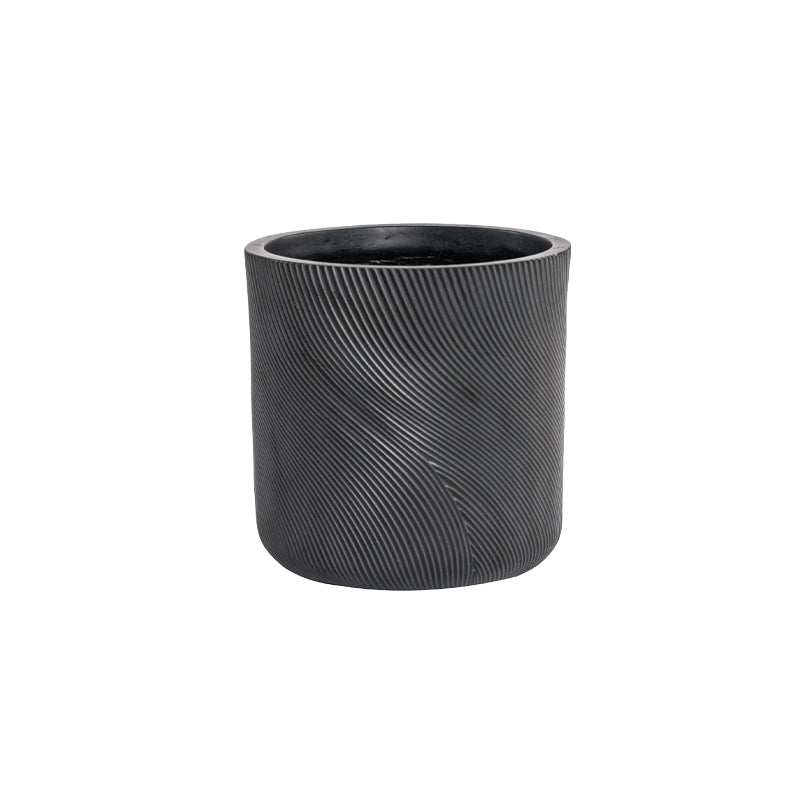 Helix Cylinder Pot Black 360 mm