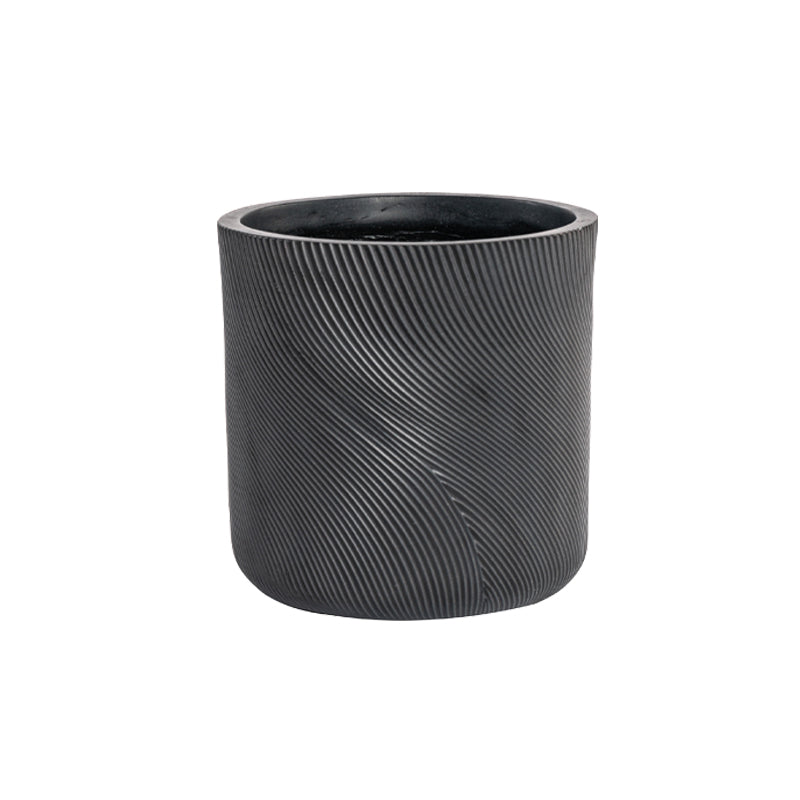 Helix Cylinder Pot Black 440 mm