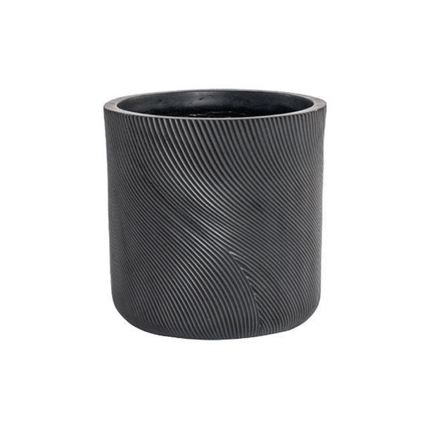 Helix Cylinder Pot Black 520 mm