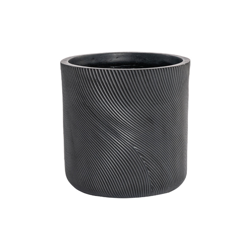 Helix Cylinder Pot Black 520 mm