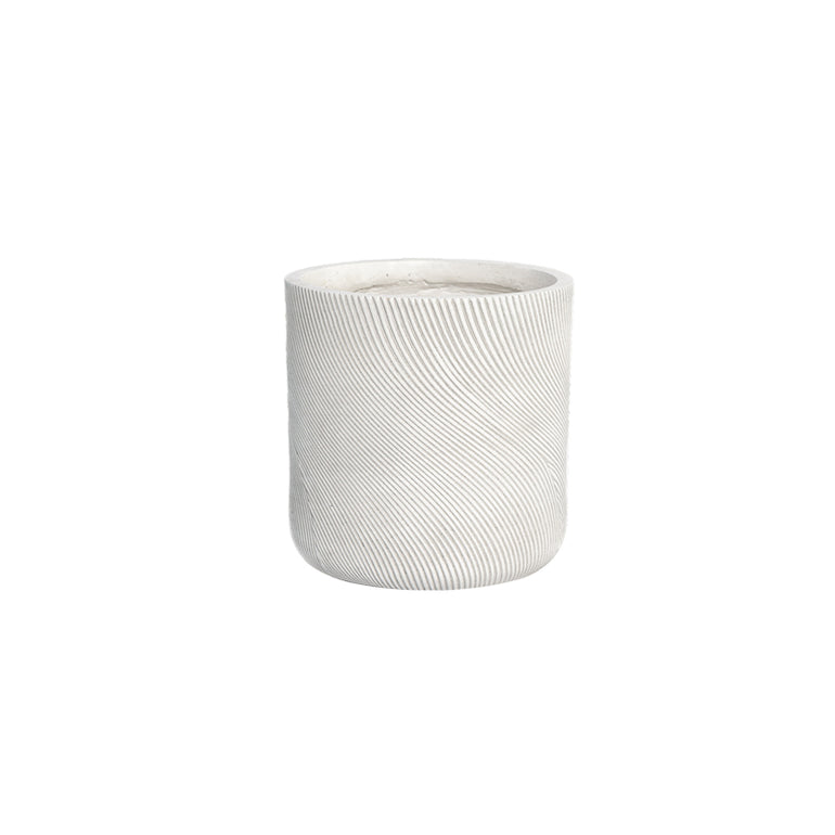 Helix Cylinder Pot White 300 mm