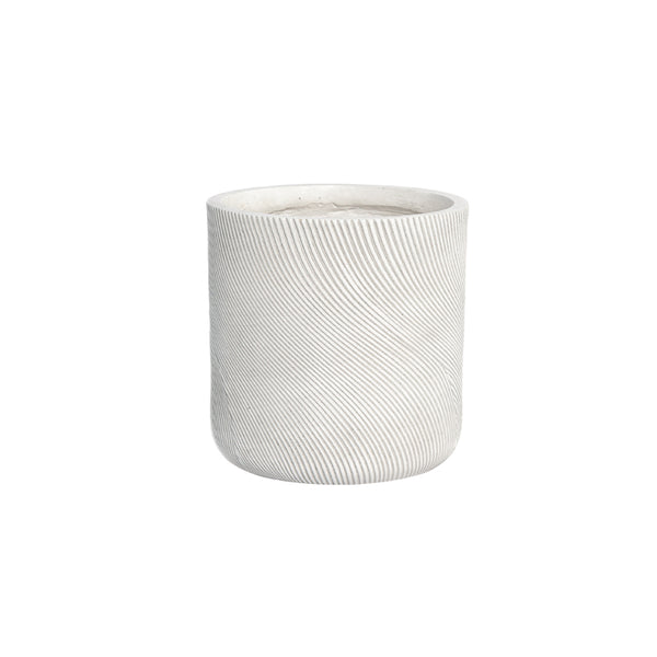 Helix Cylinder Pot White 360 mm