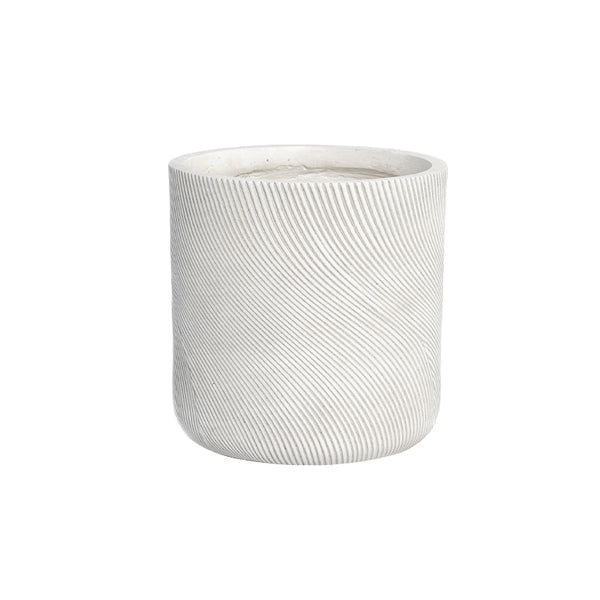 Helix Cylinder Pot White 440 mm