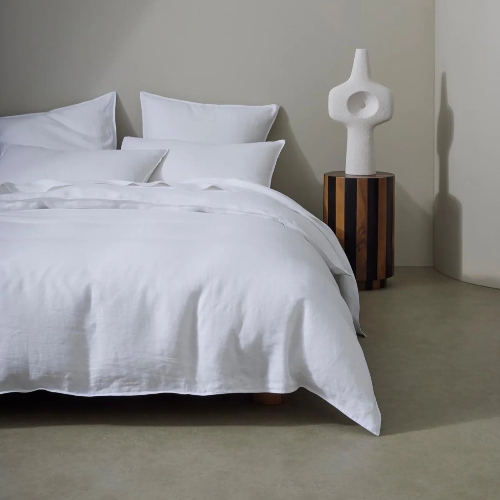 Ravello Linen Fitted Sheet King Bed White - Gro Urban Oasis