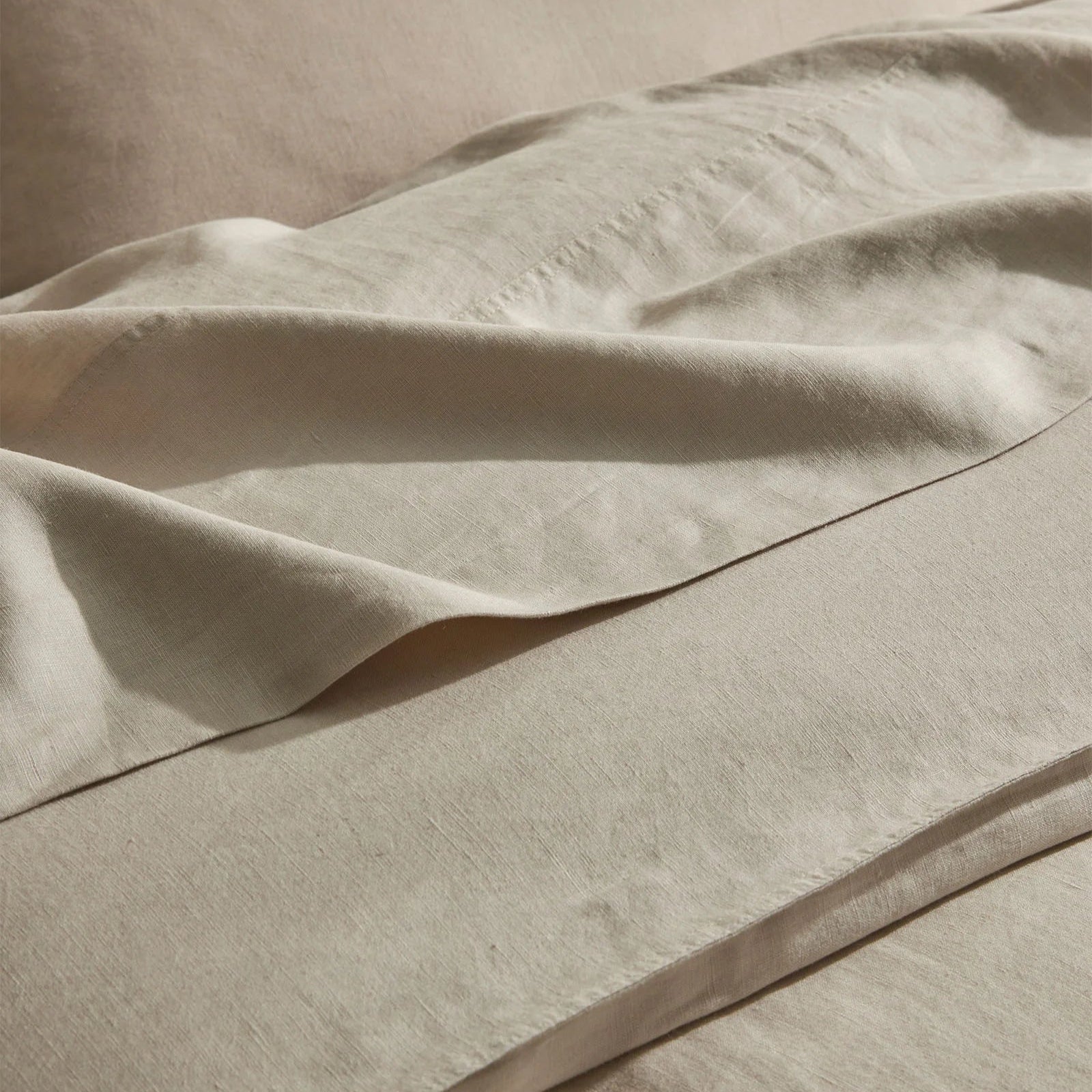 Ravello Linen Flat Sheet Queen Bed Bone - Gro Urban Oasis