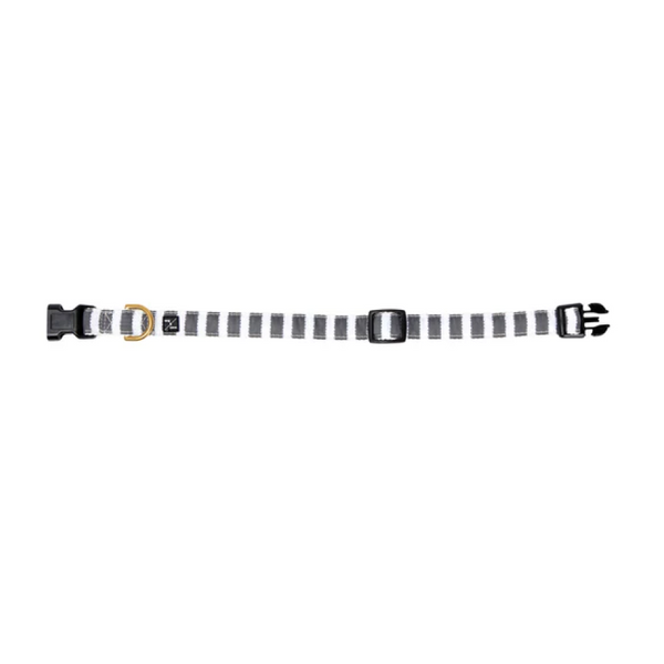 Mog & Bone Hemp Hamptons Stripe Dog Collar Charcoal Large - Gro Urban Oasis