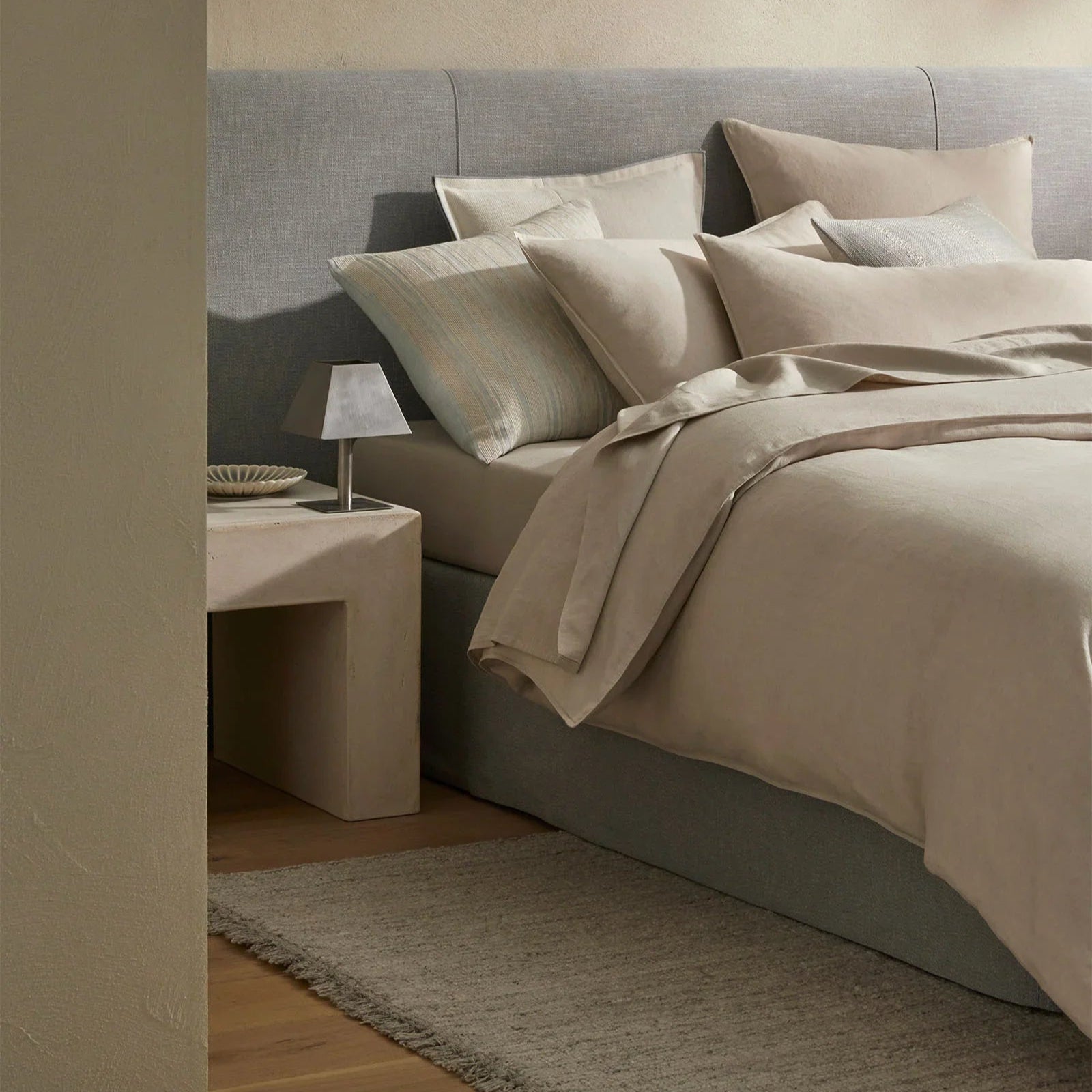 Ravello Linen Fitted Sheet King Bed Bone - Gro Urban Oasis