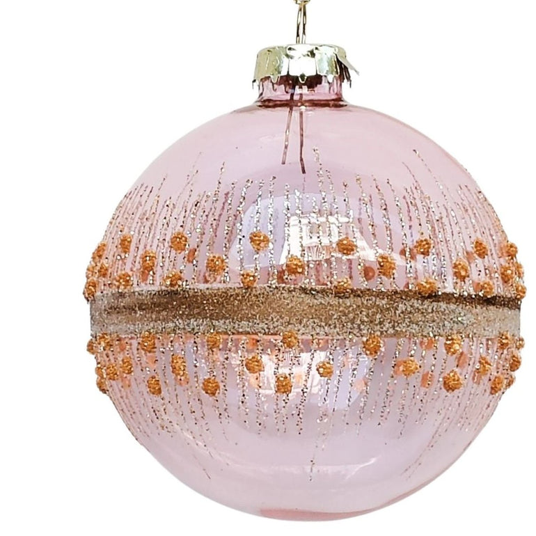 Elegant Gold Spots and Stripes Bauble