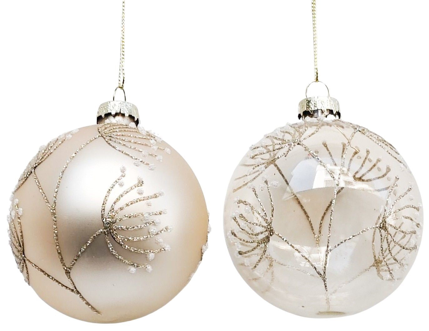 Blossom Baubles Champagne 1 8cm each