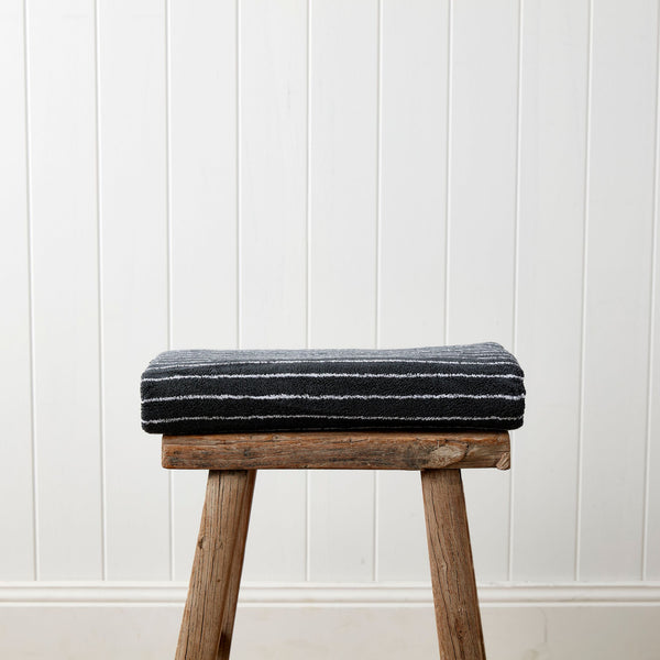 Urban Oasis Hudson Stripe Bath Sheet Granite - Gro Urban Oasis
