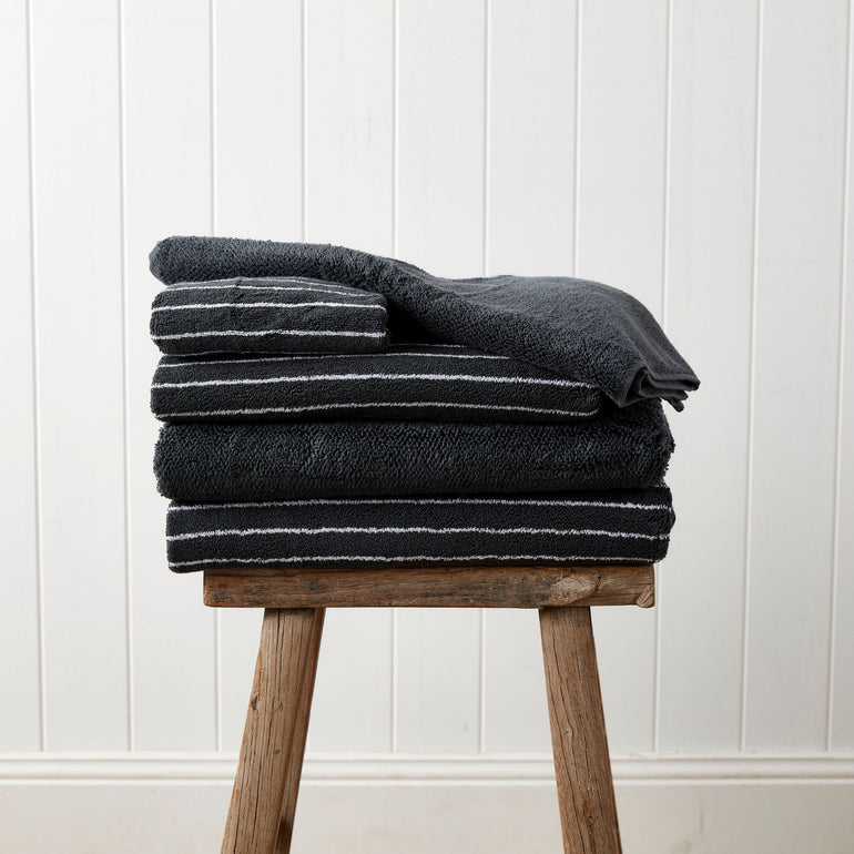 Urban Oasis Hudson Stripe Hand Towel Granite - Gro Urban Oasis